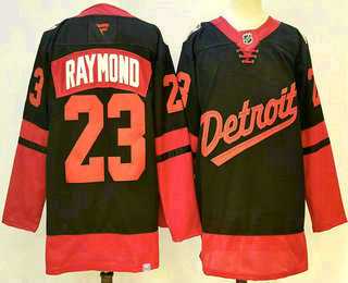 Men%27s Detroit Red Wings #23 Lucas Raymond Black 2025 Stadium Series Stitched Jersey->2025 4 nations face-off->NHL Jersey